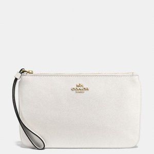 White Coach Corner Zip Wallet